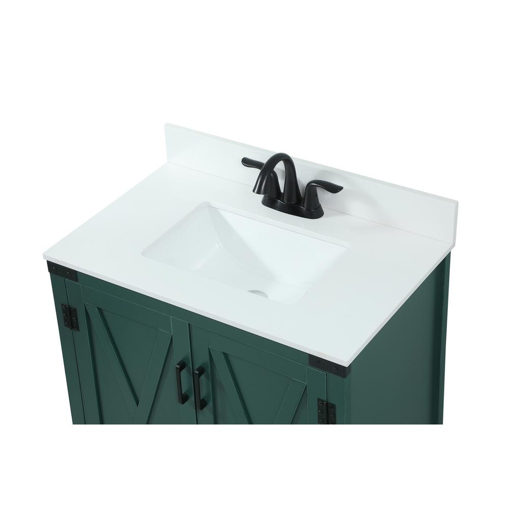 30 inch Single bathroom vanity in green with backsplash. Picture 10