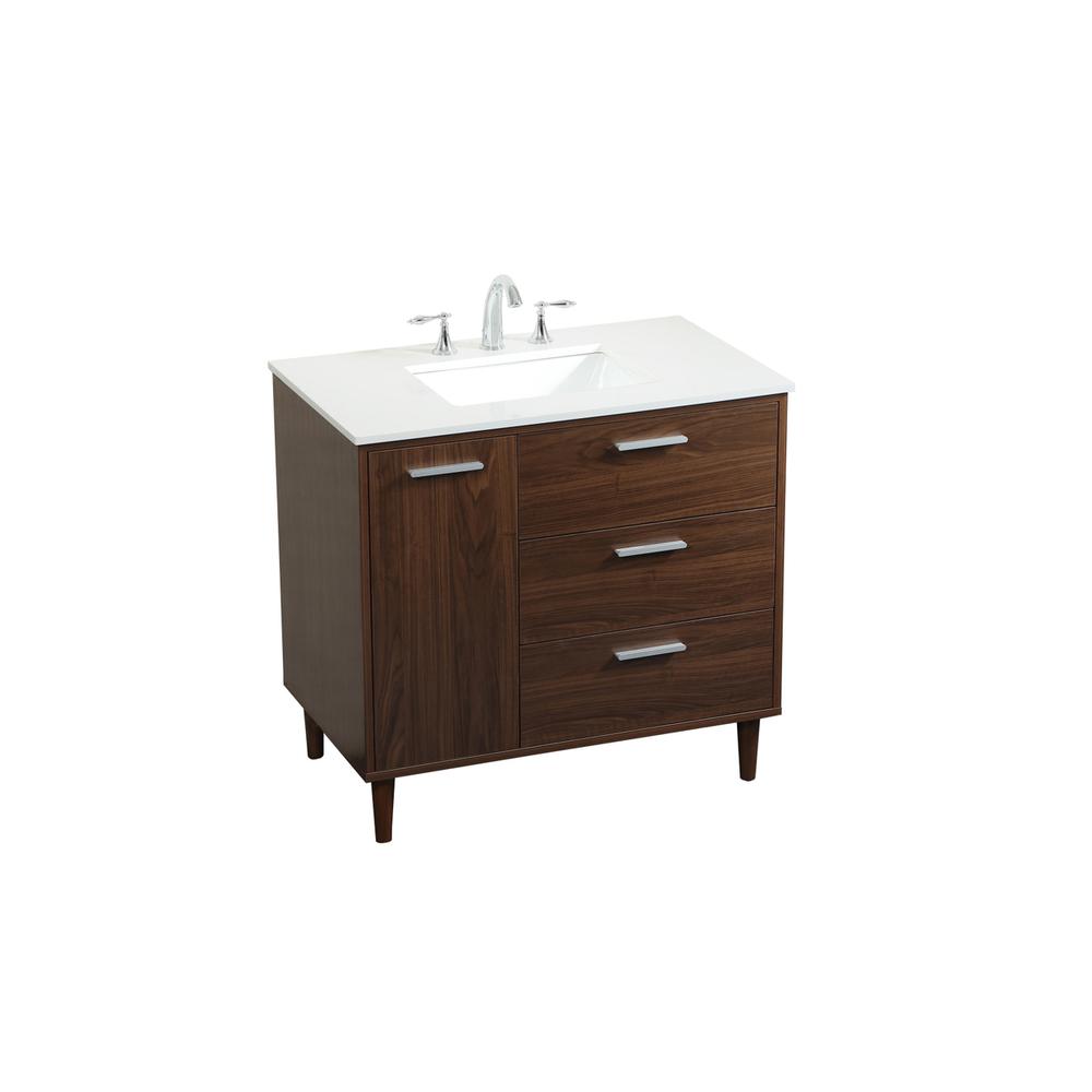 36 inch bathroom vanity in Walnut. Picture 8