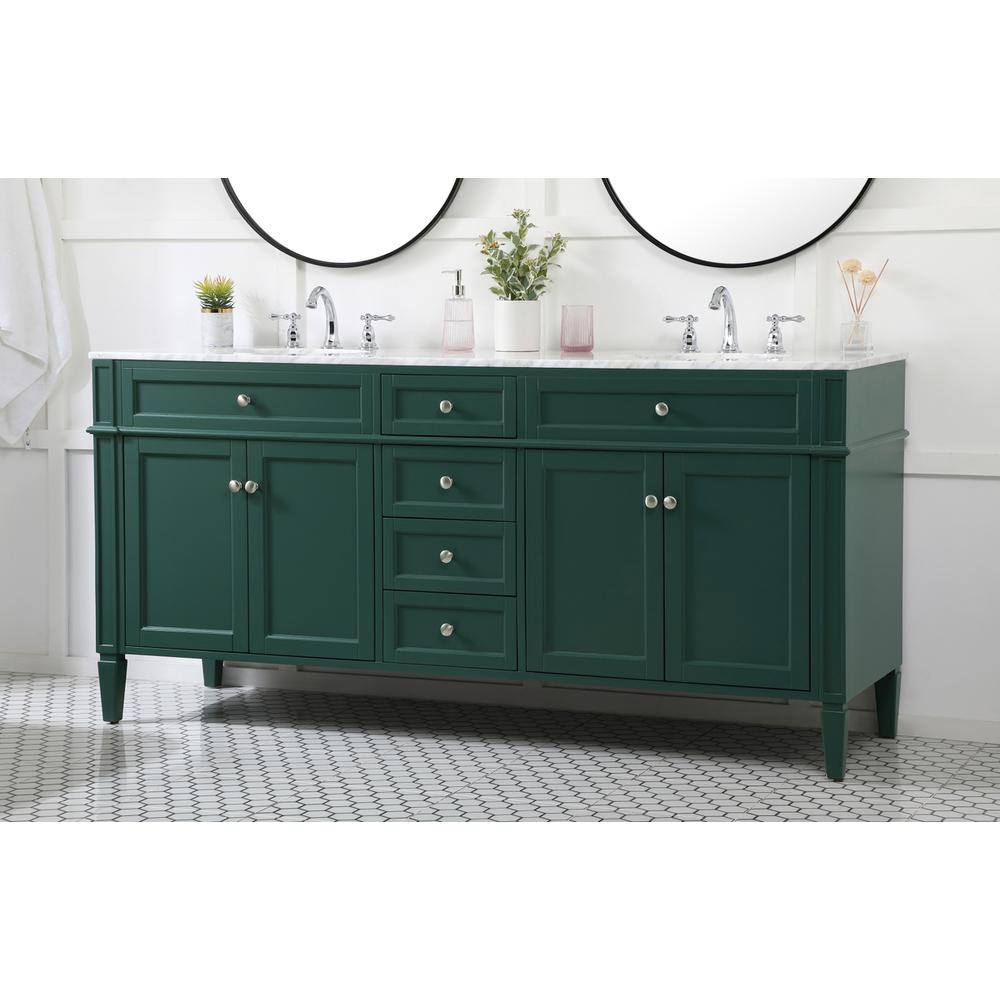 72 inch double bathroom vanity in green. Picture 2