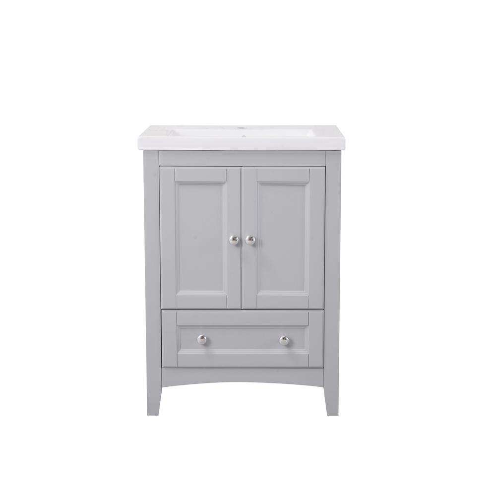 24 In. Single Bathroom Vanity Set In Medium Grey. Picture 1
