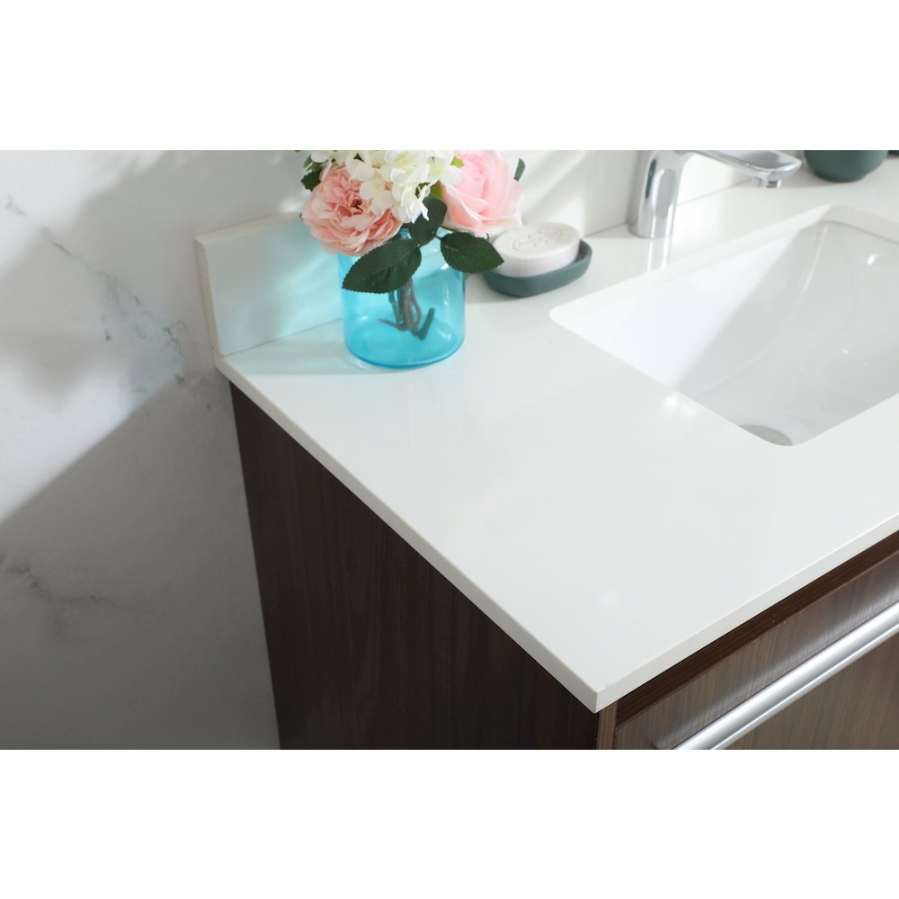 36 Inch Single Bathroom Vanity In Walnut With Backsplash. Picture 6