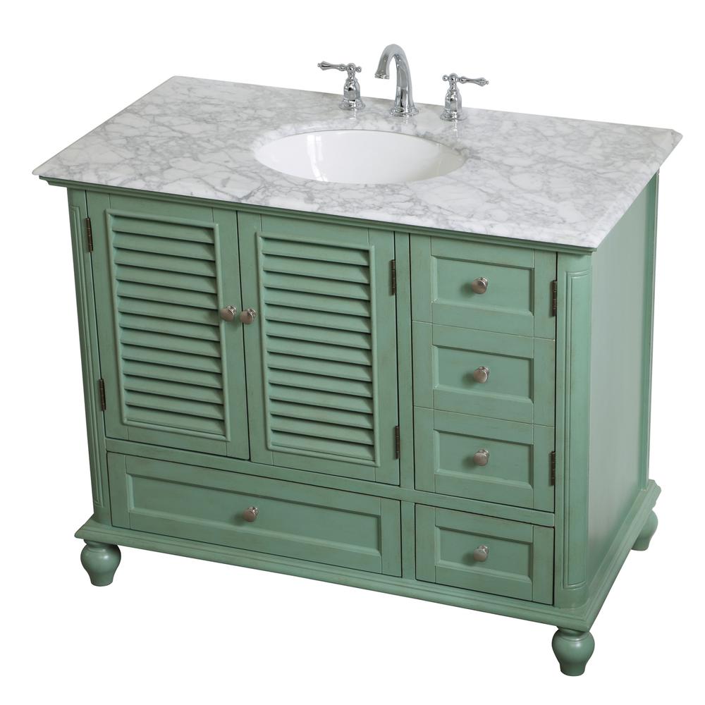 42 inch Single Bathroom Vanity in Vintage Mint. Picture 8