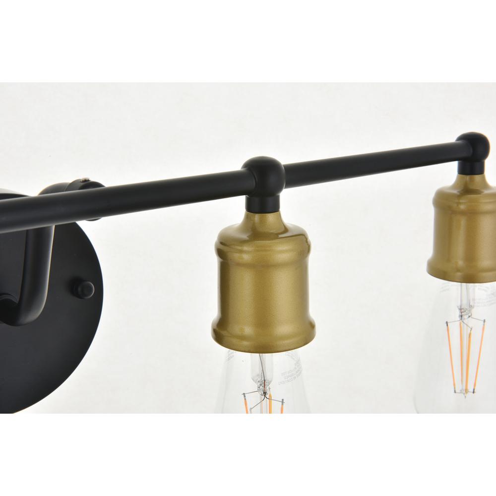 Serif 4 light brass and black Wall Sconce. Picture 8