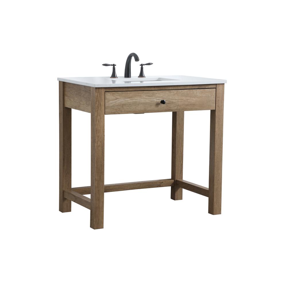 36 Inch ADA Compliant Bathroom Vanity In Natural Oak. Picture 7