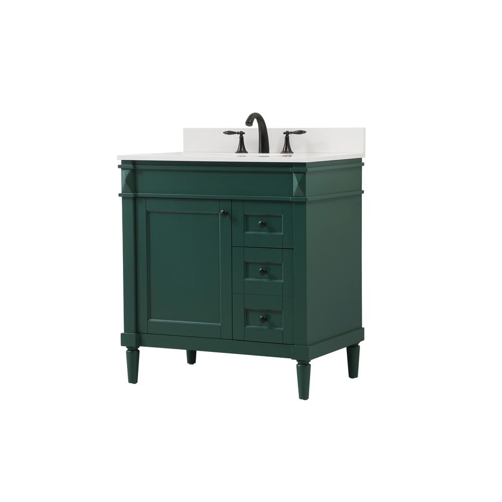 32 inch Single bathroom vanity in green with backsplash. Picture 7