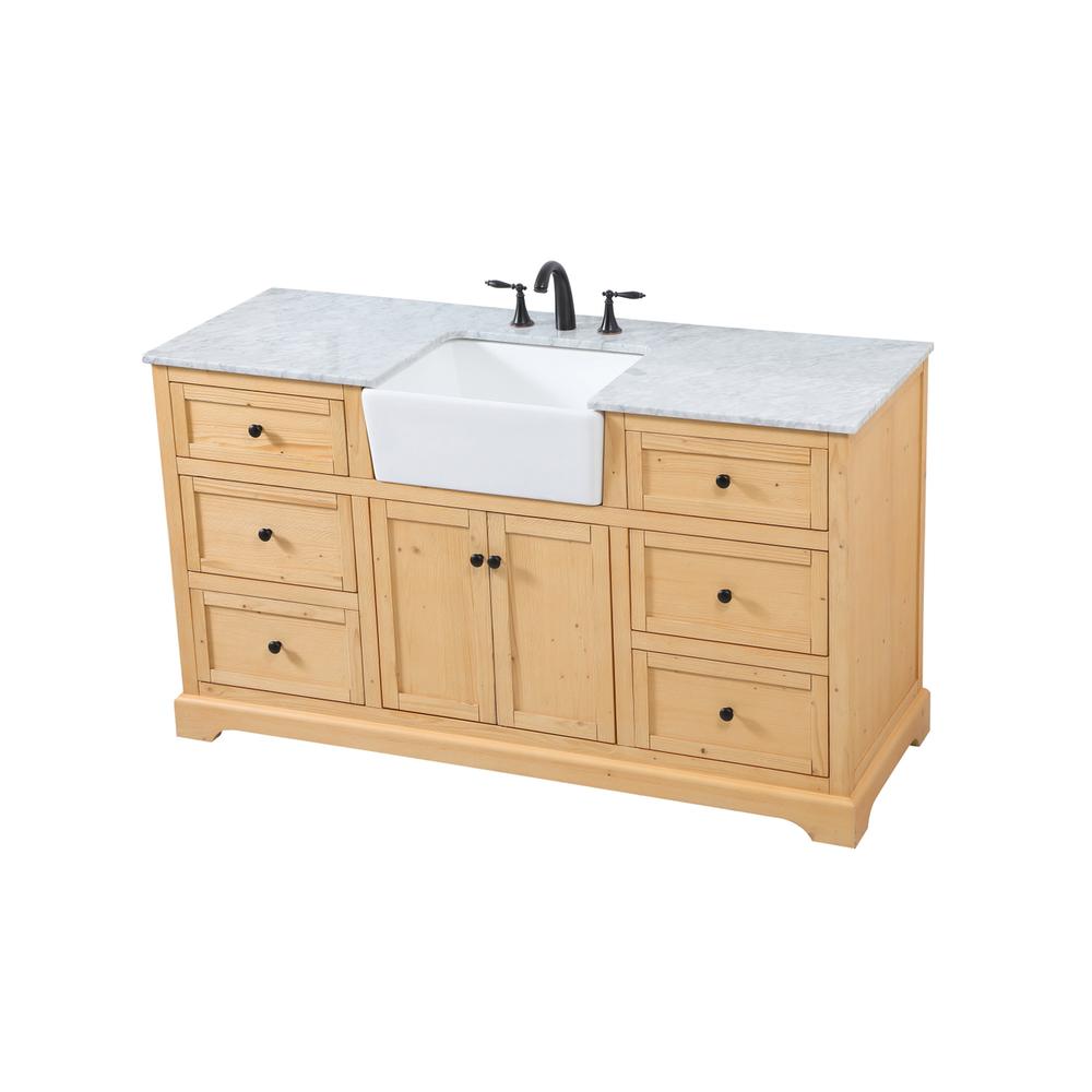 60 inch Single bathroom vanity in natural wood. Picture 8
