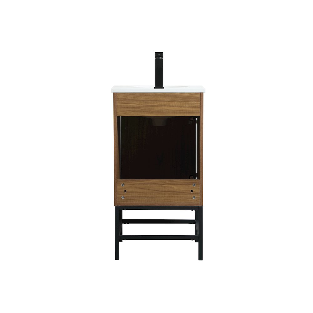 18 Inch Single Bathroom Vanity In Walnut Brown. Picture 16