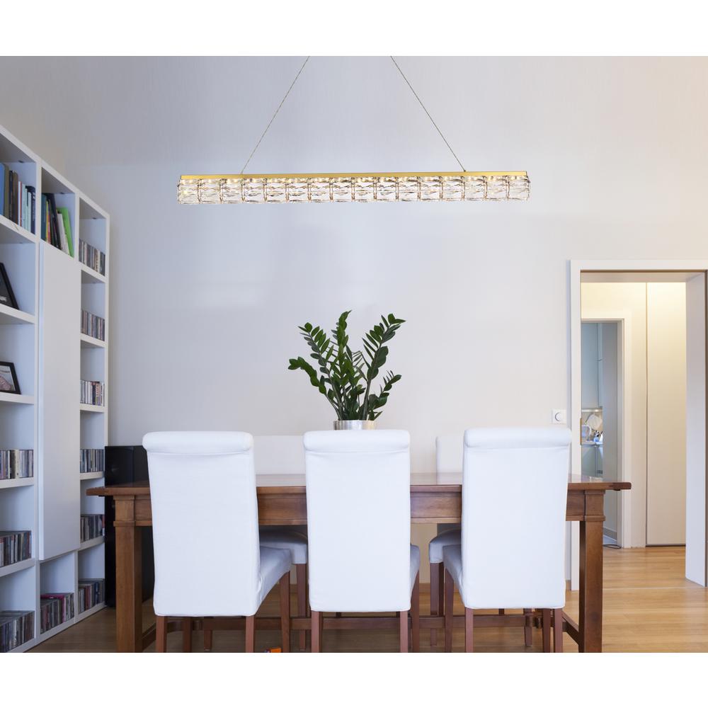 Valetta 48 inch LED linear pendant in gold. Picture 7