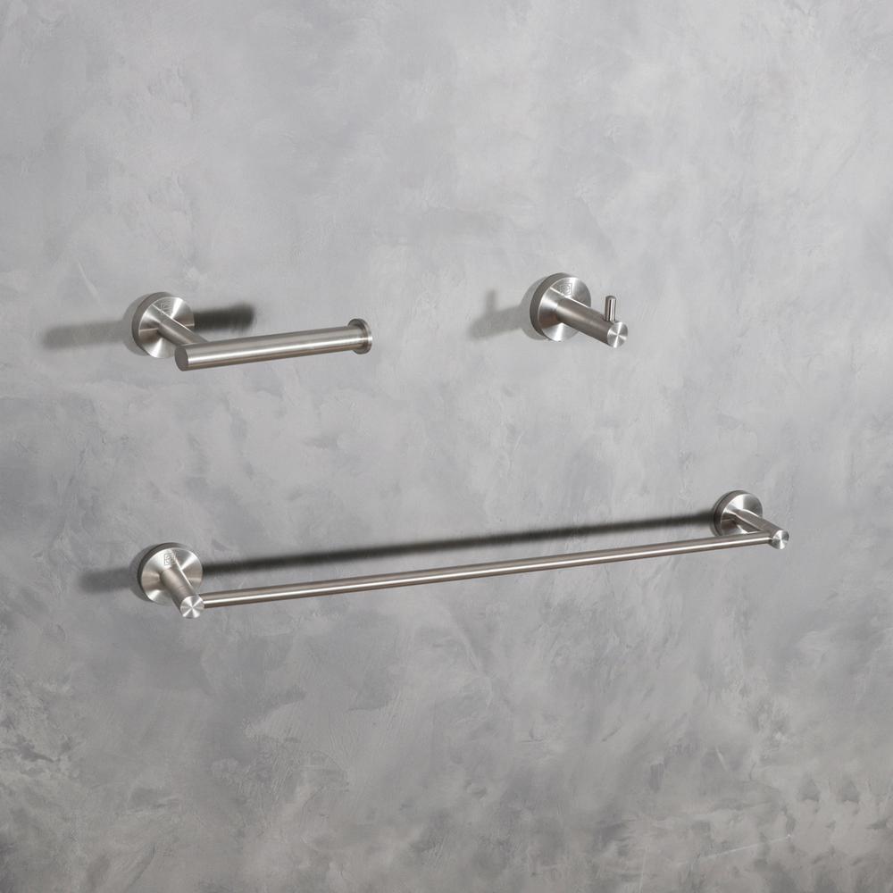 Freya 3-Piece Bathroom Hardware Set in Brushed Nickel. Picture 2