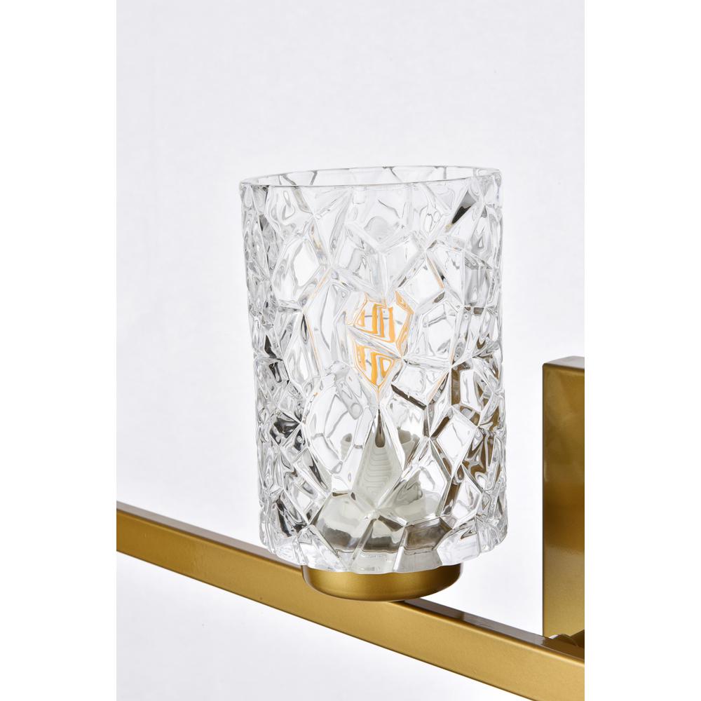 Cassie 4 lights bath sconce in brass with clear shade. Picture 4