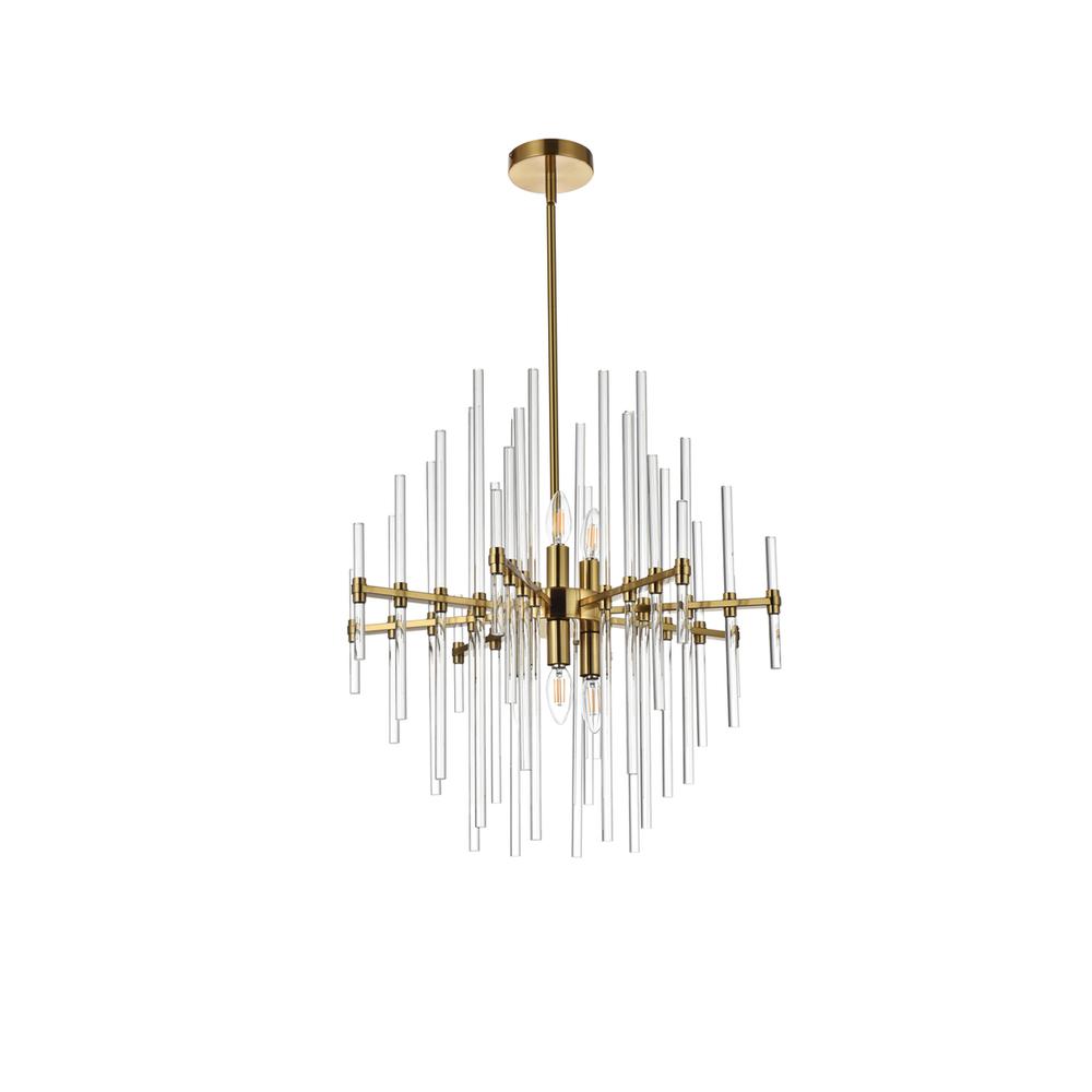 Sienna 23 inch crystal rod pendant in gold. Picture 6