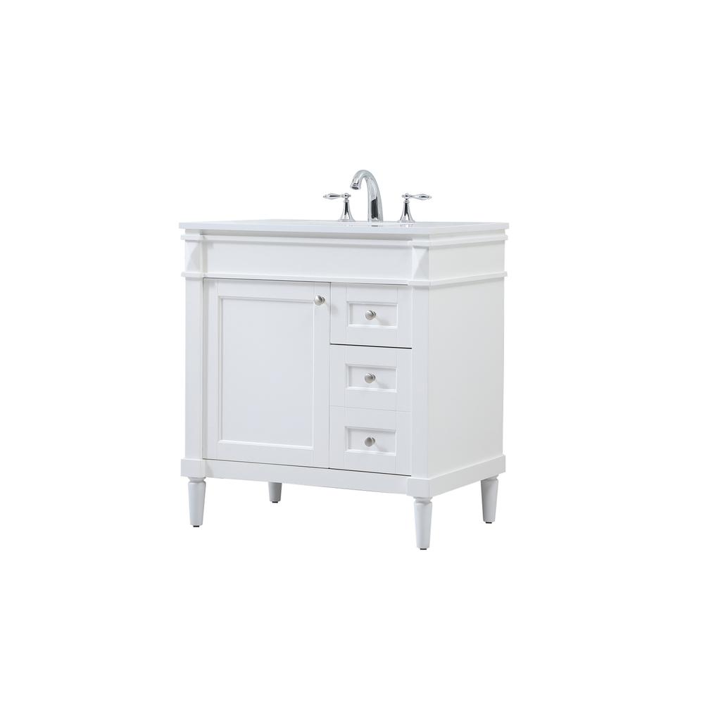 32 inch Single bathroom vanity in white. Picture 7