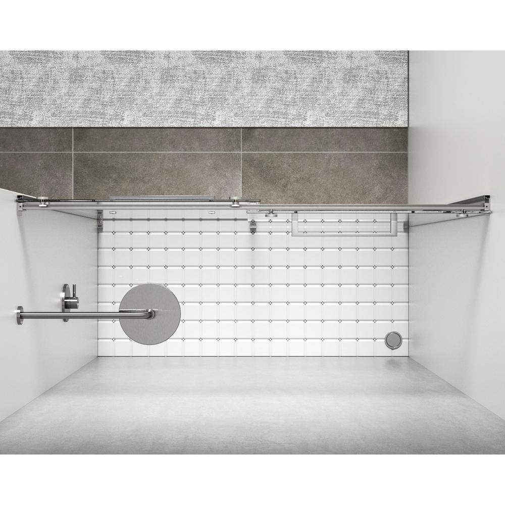 Semi-frameless shower door 60 x 76 Brushed Nickel. Picture 4