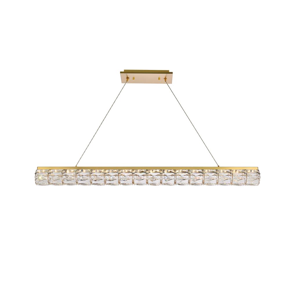 Valetta 48 inch LED linear pendant in gold. Picture 1