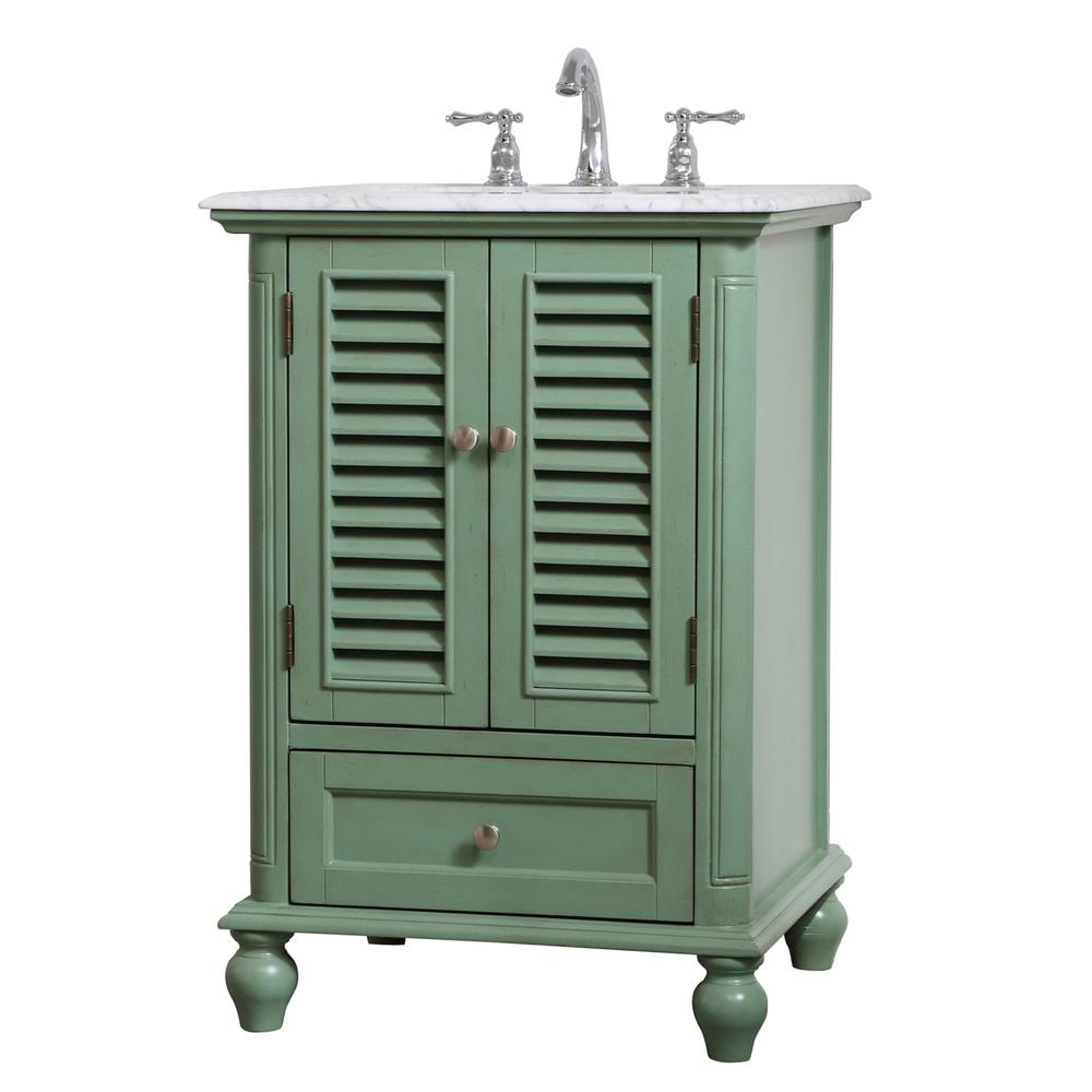 24 inch Single Bathroom Vanity in Vintage Mint. Picture 7