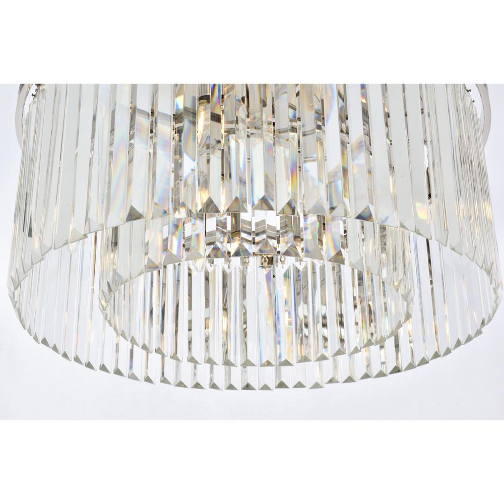 Sydney 8 light polished nickel Flush Mount Clear Royal Cut Crystal. Picture 3