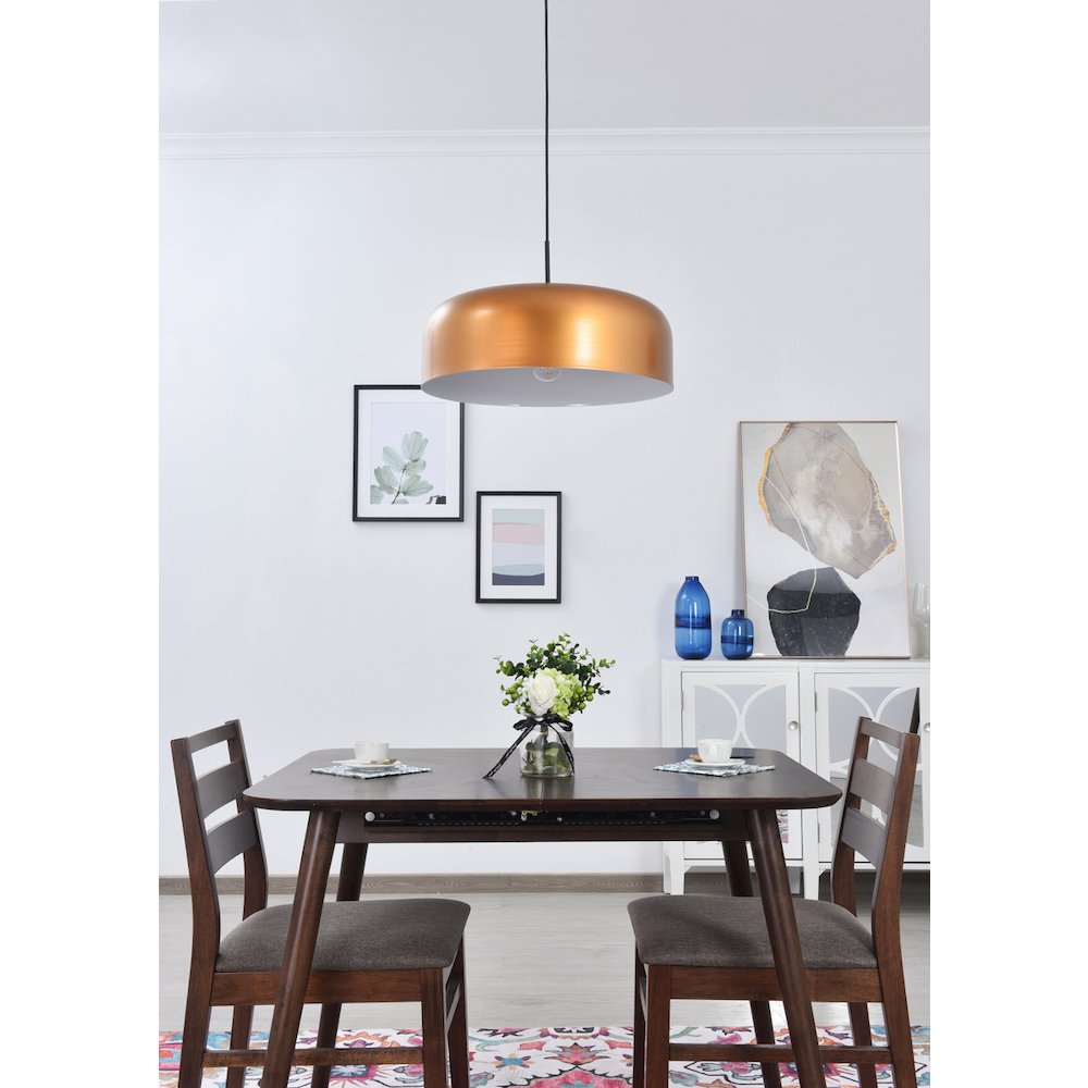 Etude 1 Light Satin Gold And Black Pendant. Picture 13