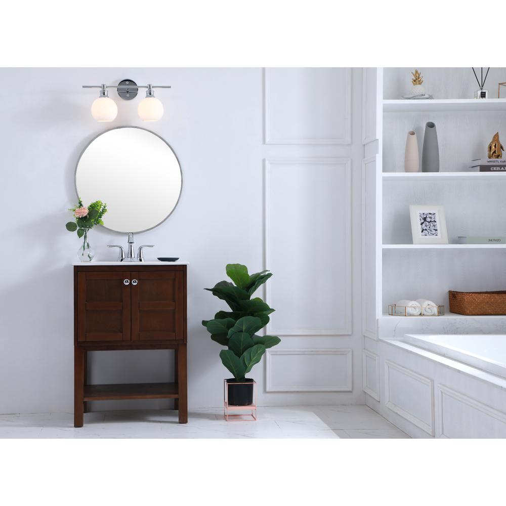 Collier 2 light Chrome and Frosted white glass Wall sconce. Picture 14