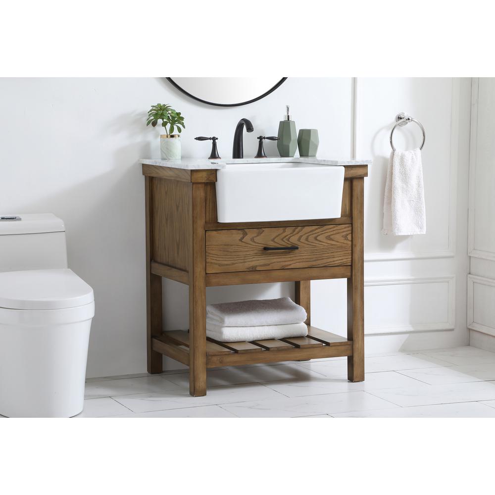 30 inch Single bathroom vanity in driftwood. Picture 2