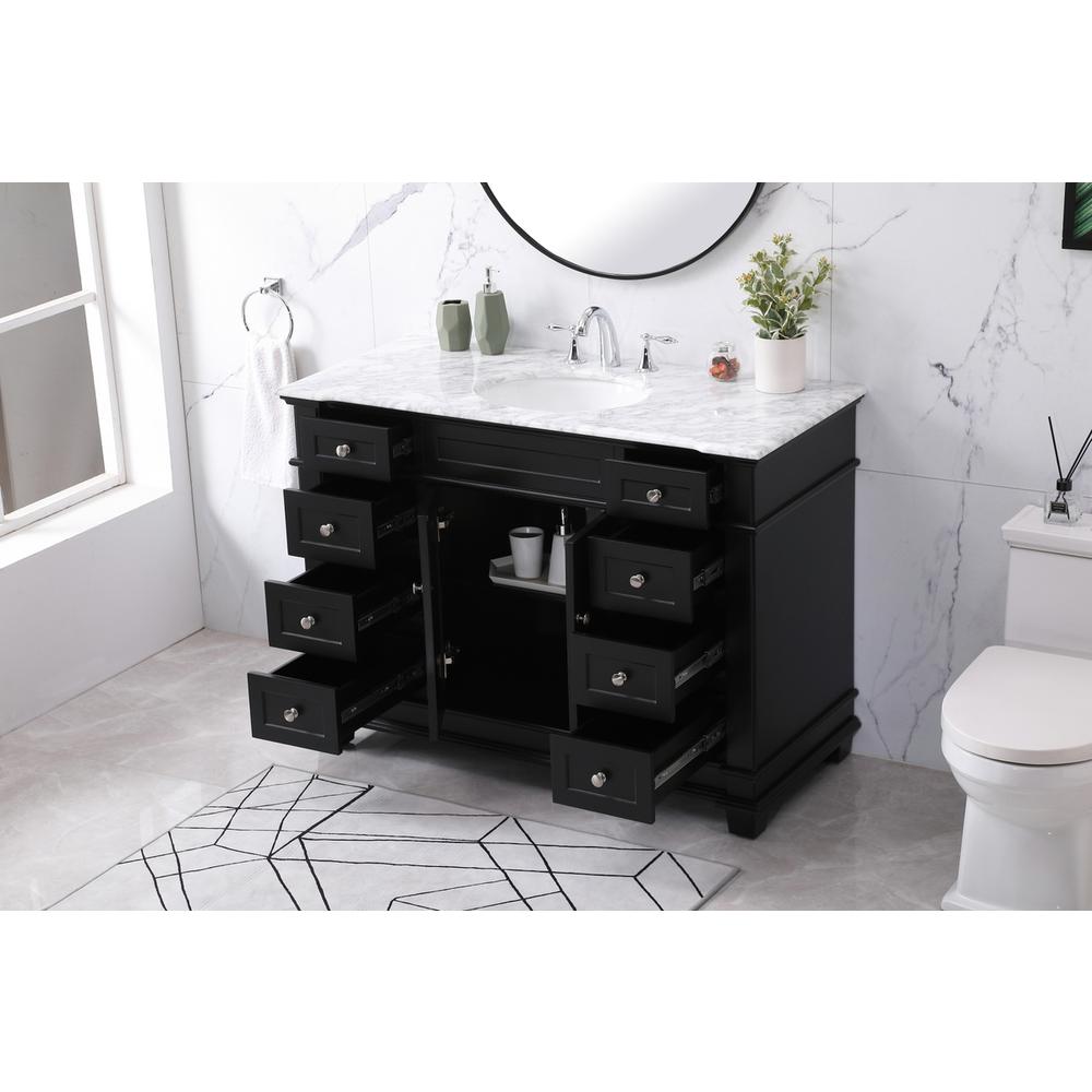 48 inch Single bathroom vanity set in black. Picture 3