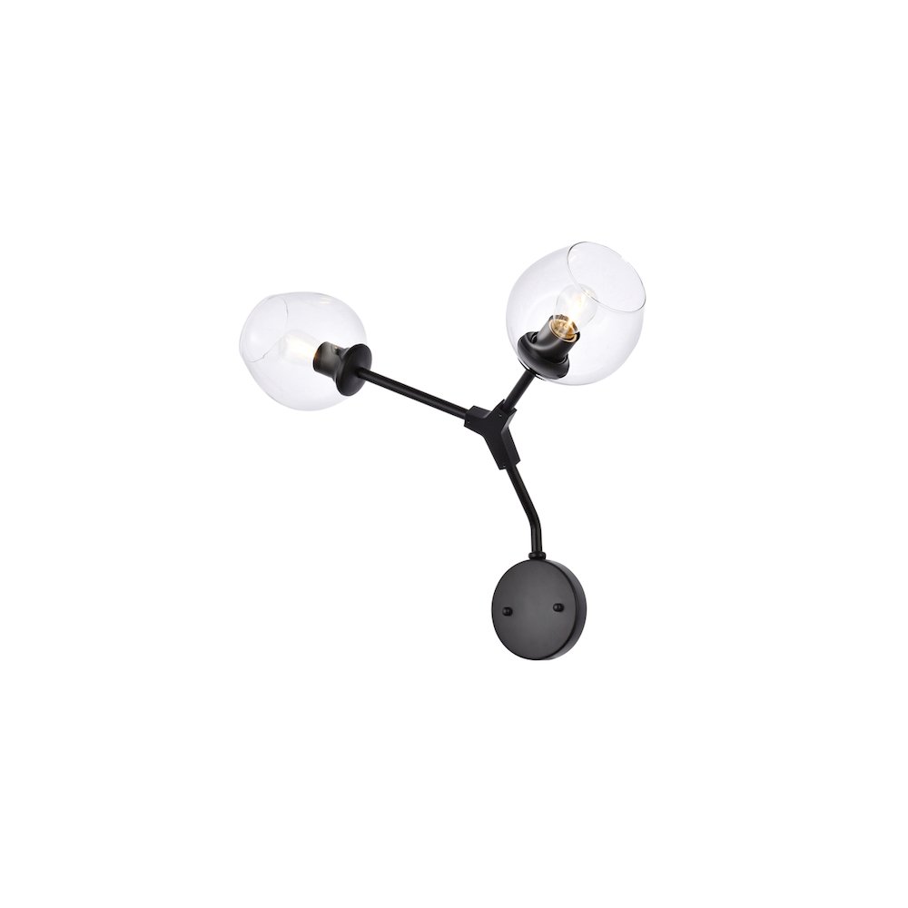 Cavoli 2 Lights Black Wall Sconce. Picture 7