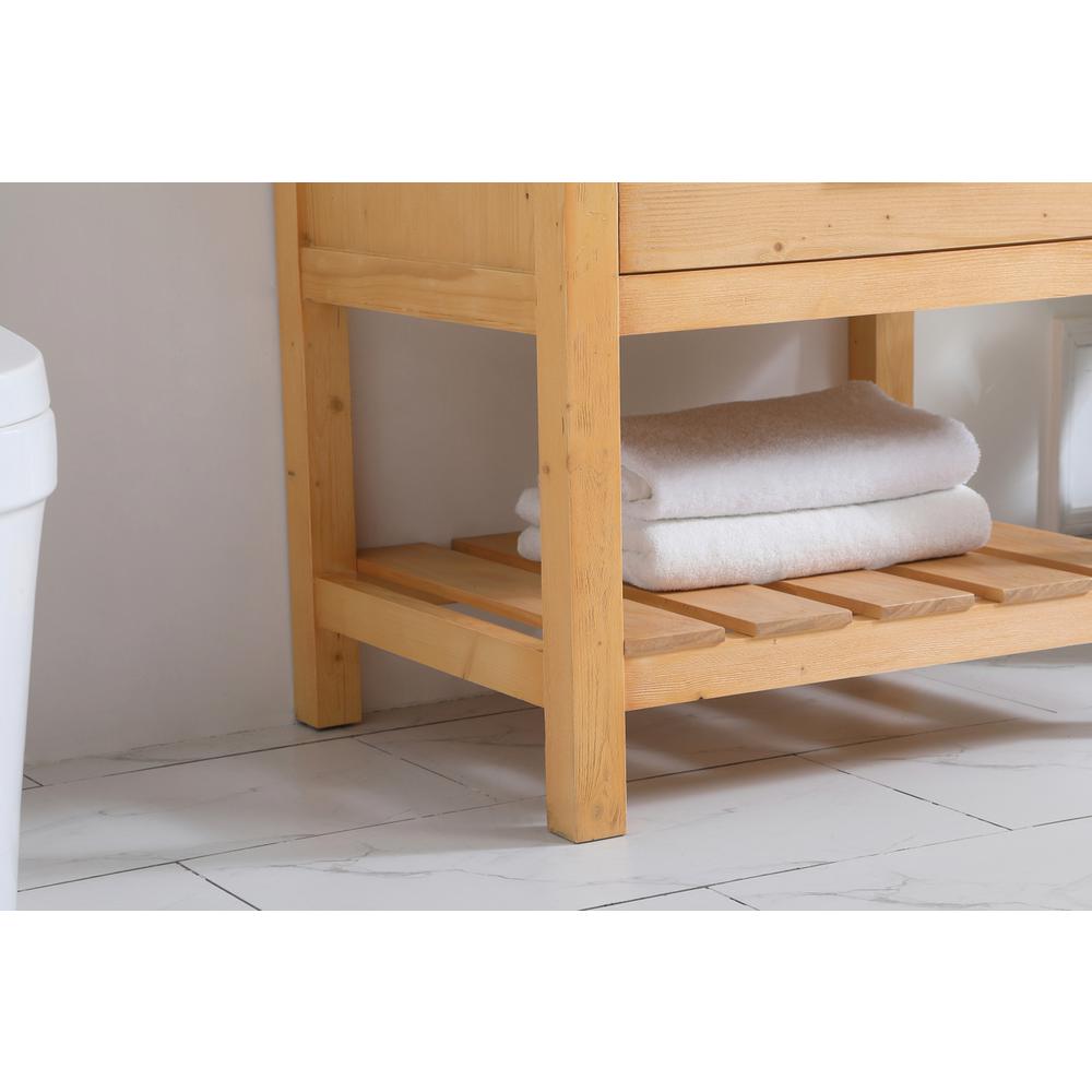 30 inch Single bathroom vanity in natural wood with backsplash. Picture 6