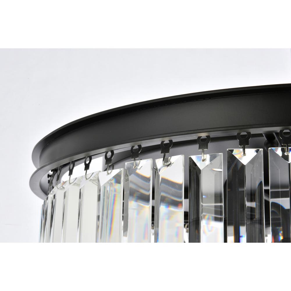 Sydney 8 light Matte Black Flush Mount Clear Royal Cut Crystal. Picture 4