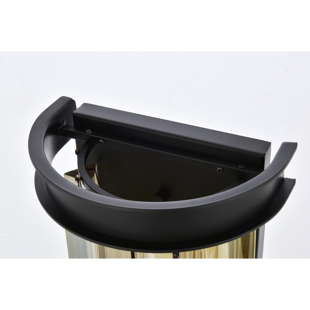 Sydney 2 light Matte Black Wall Sconce Golden Teak (Smoky) Royal Cut Crystal. Picture 5