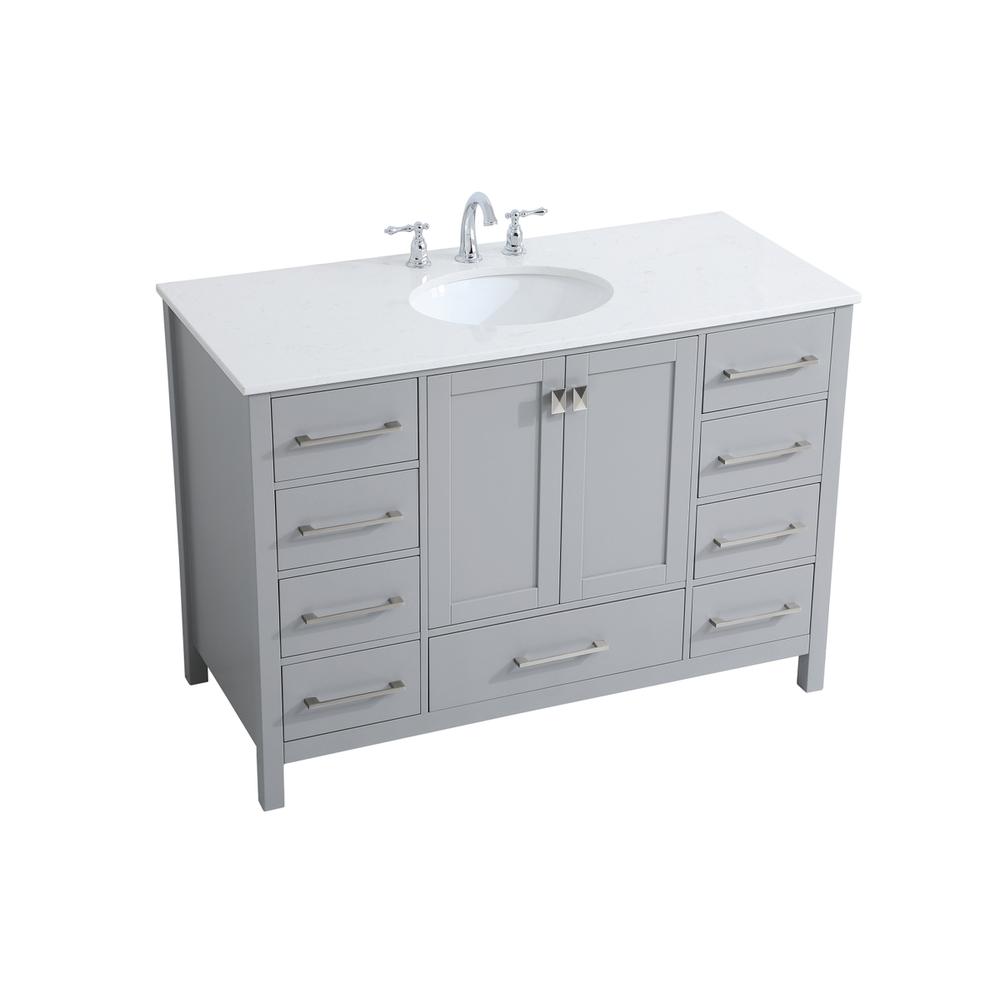 48 inch Single Bathroom Vanity in Gray. Picture 7