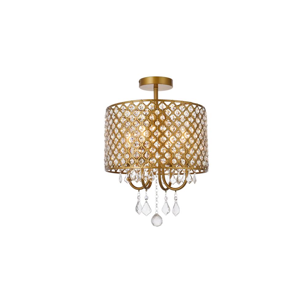 Elise 14 inch flush mount in brass. Picture 1