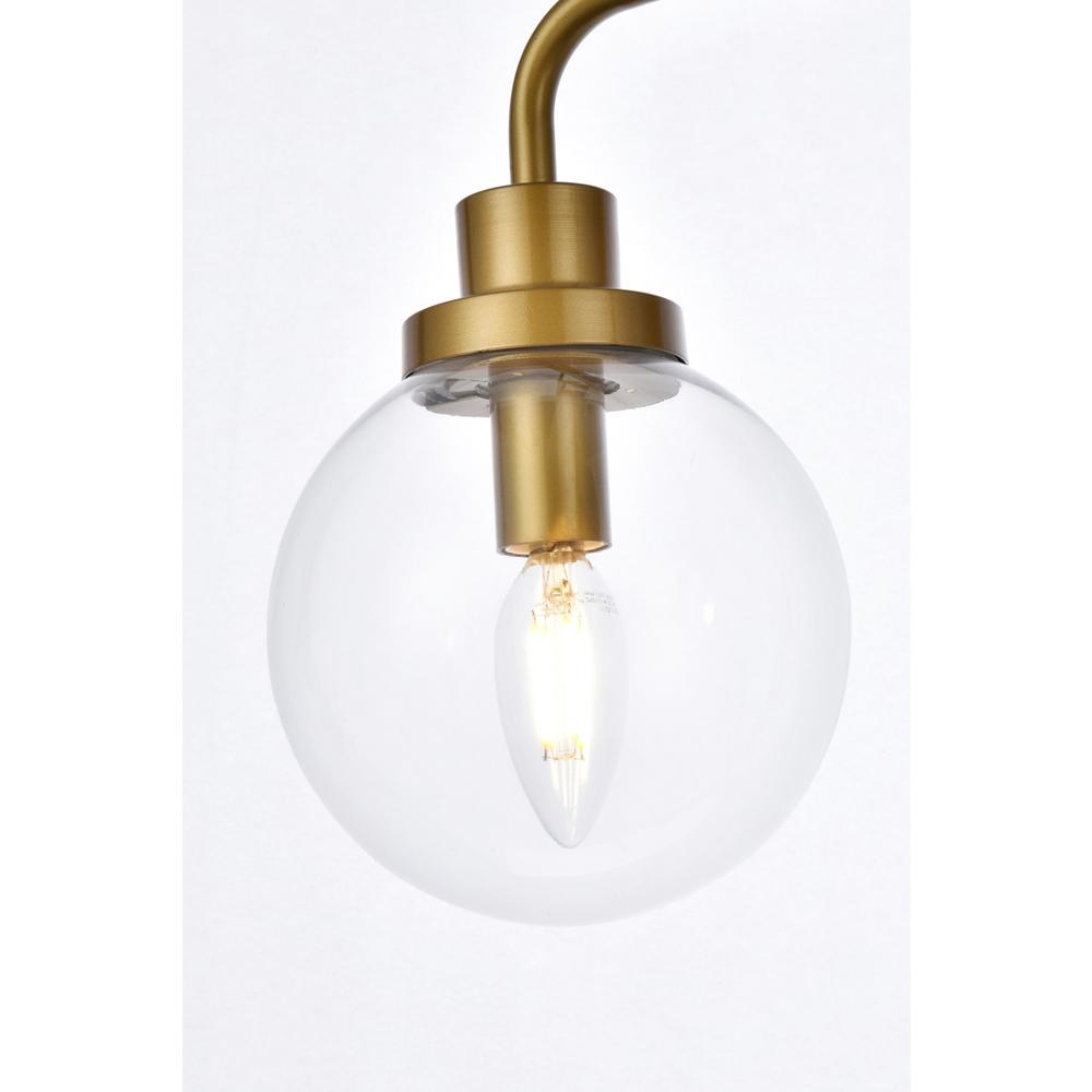 Hanson 2 lights bath sconce in brass with clear shade. Picture 3