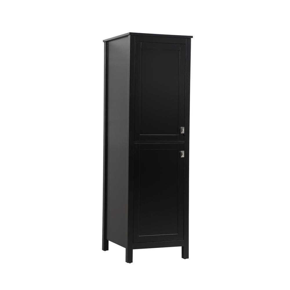 20 Inch Wide Bathroom Linen Storage Freestanding Cabinet In Black. Picture 13