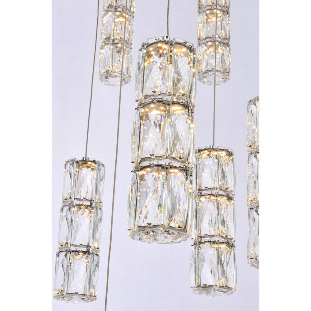 Polaris 38 inch LED chandelier in chrome. Picture 4