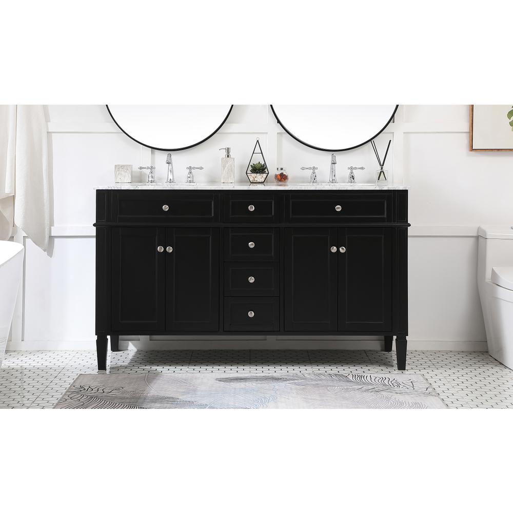 60 inch double bathroom vanity in Black. Picture 14