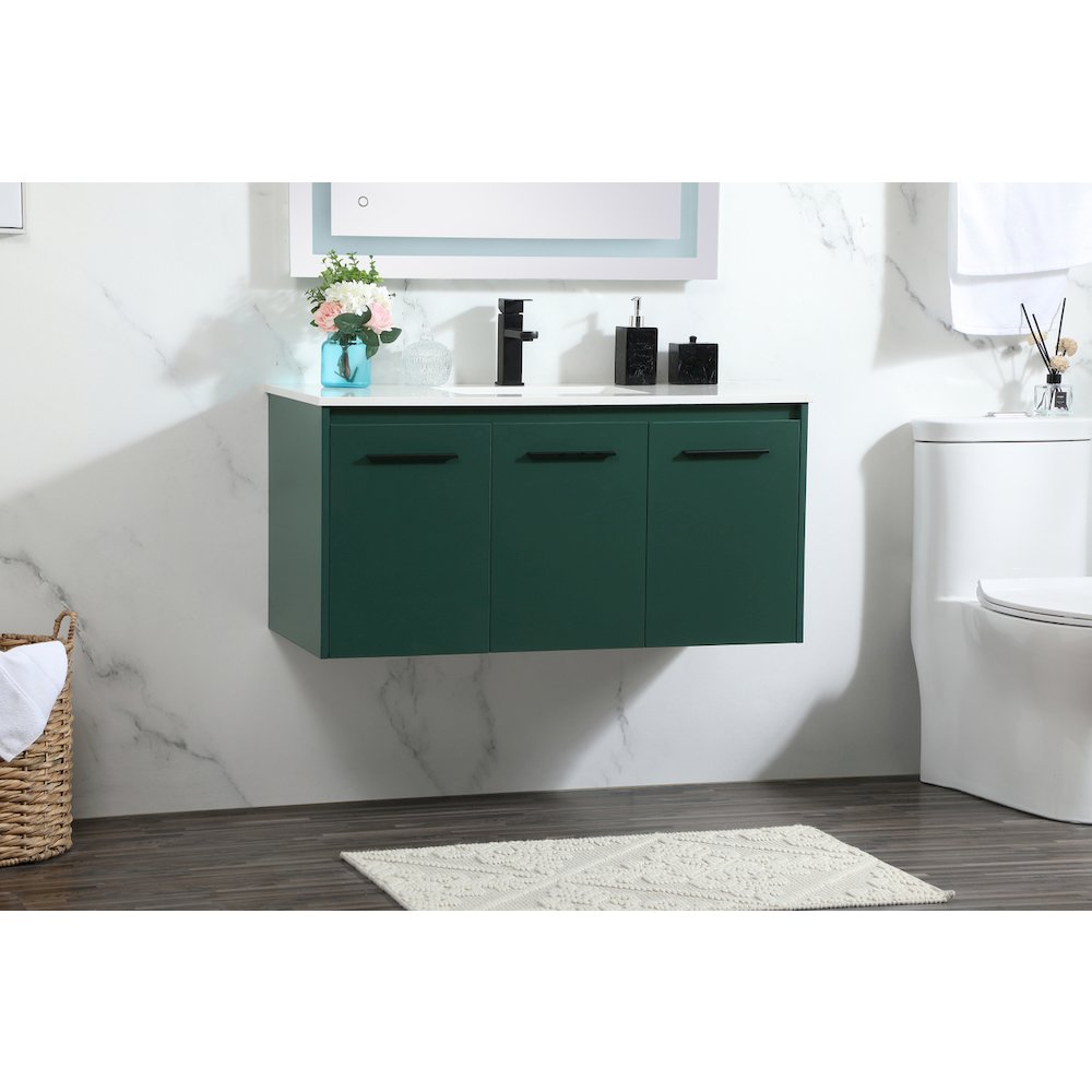 40 Inch Single Bathroom Vanity In Green. Picture 3