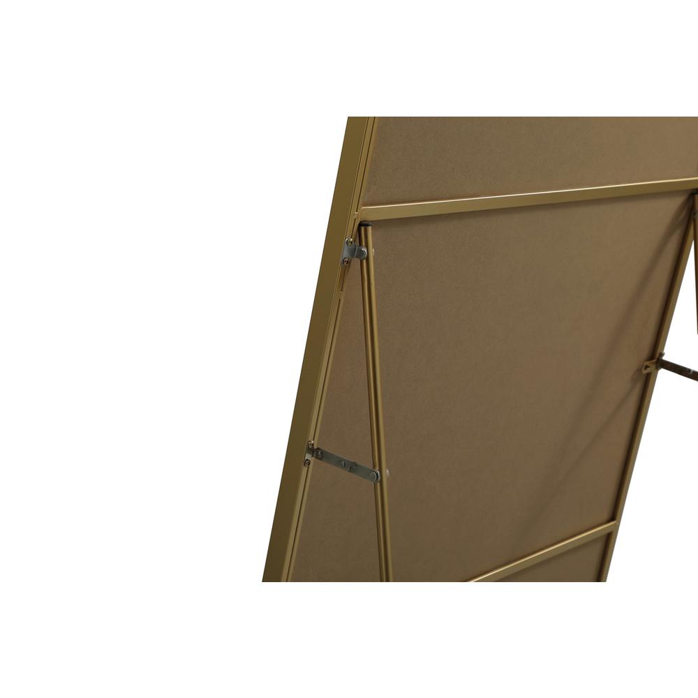 Metal Frame Rectangle Full Length Mirror 36x72 Inch in Brass. Picture 7