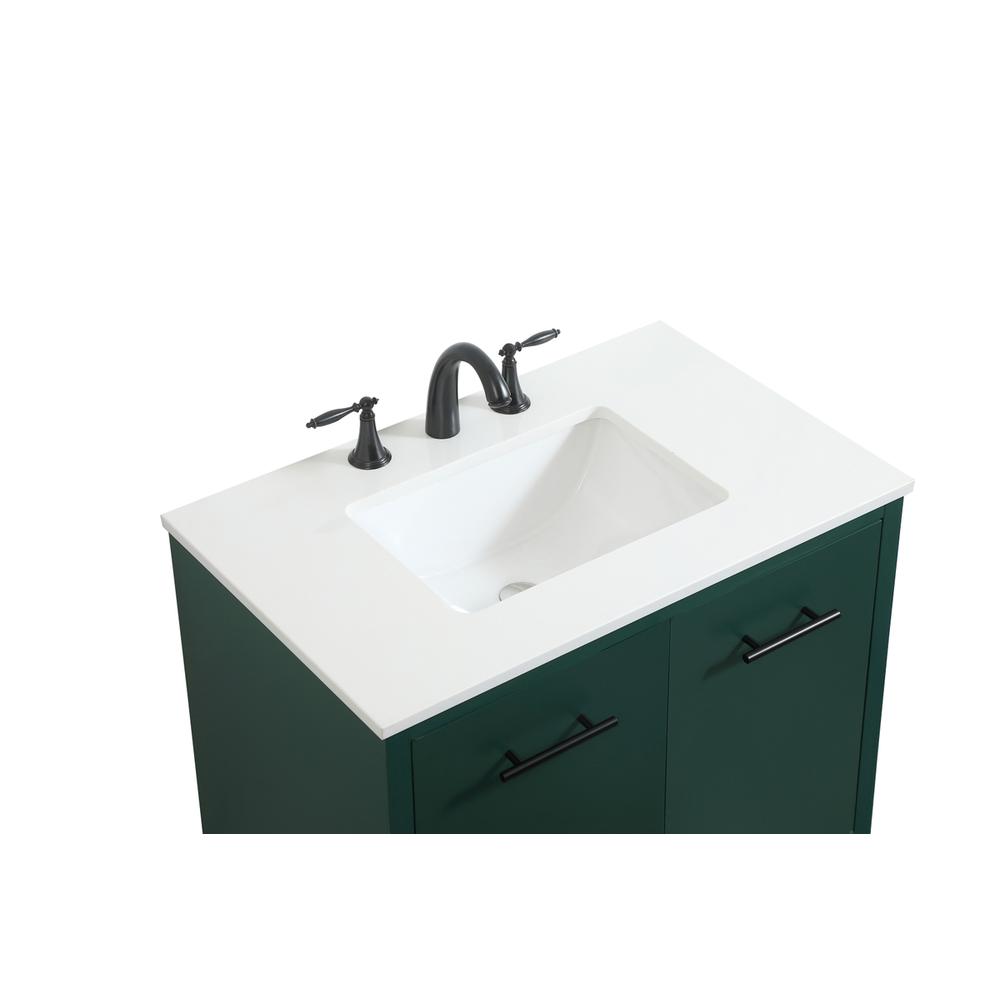 30 inch Single bathroom vanity in green. Picture 13
