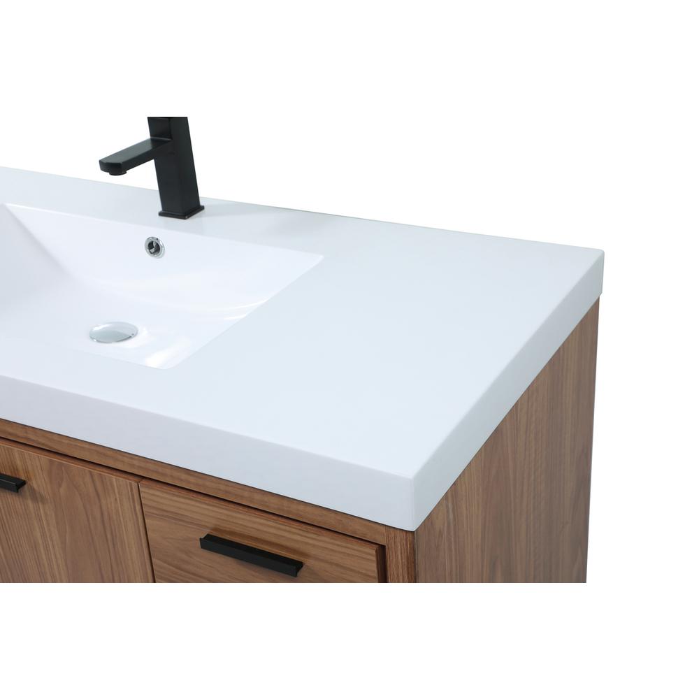48 inch Single bathroom vanity in walnut brown. Picture 11