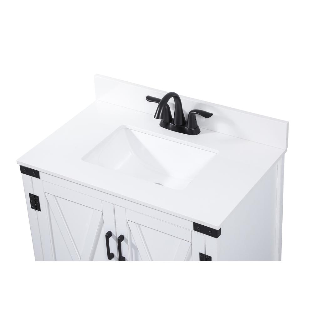 30 inch Single bathroom vanity in white with backsplash. Picture 10