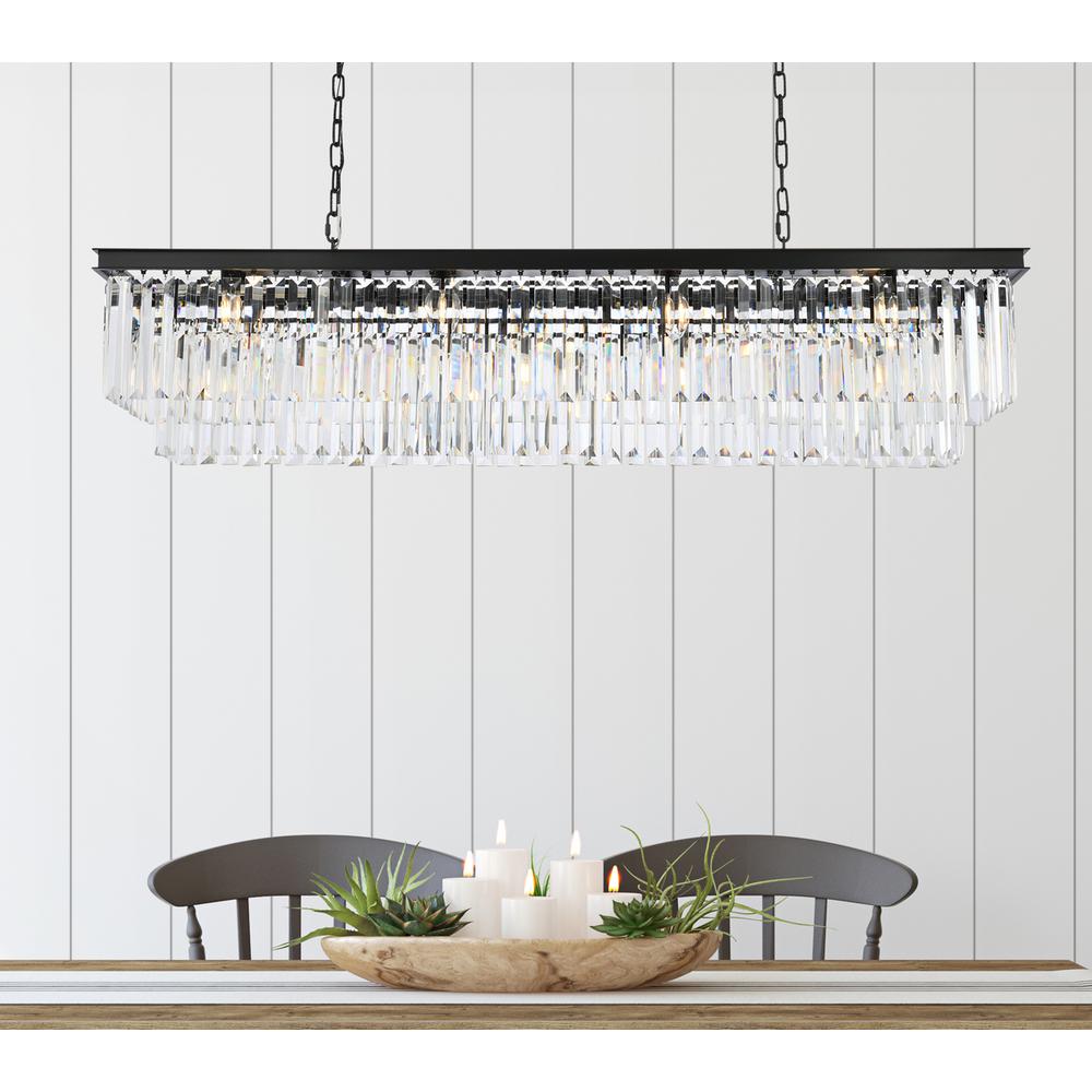 Sydney 12 light Matte Black Chandelier Clear Royal Cut Crystal. Picture 8