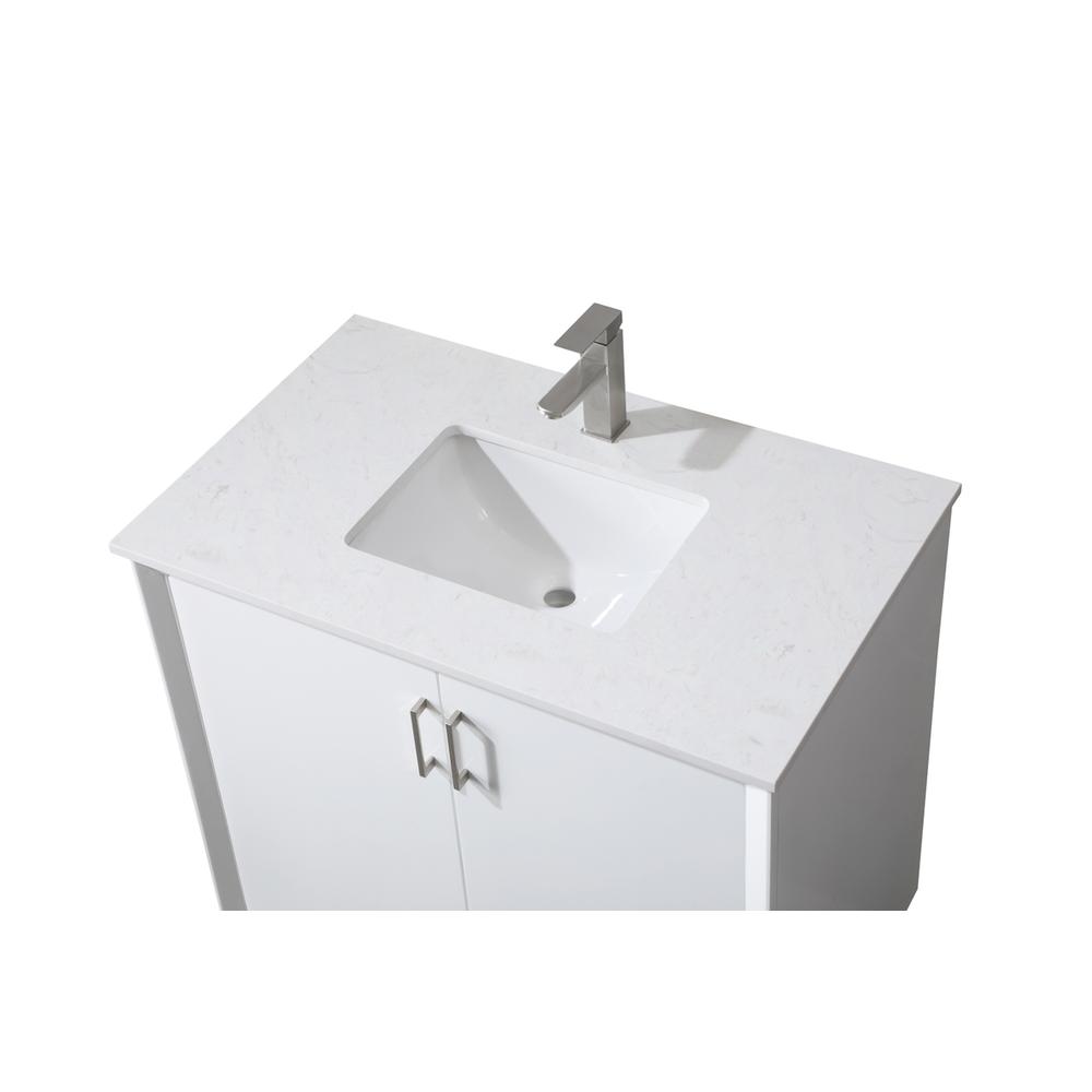 36 Inch SIngle Bathroom Vanity In White. Picture 10