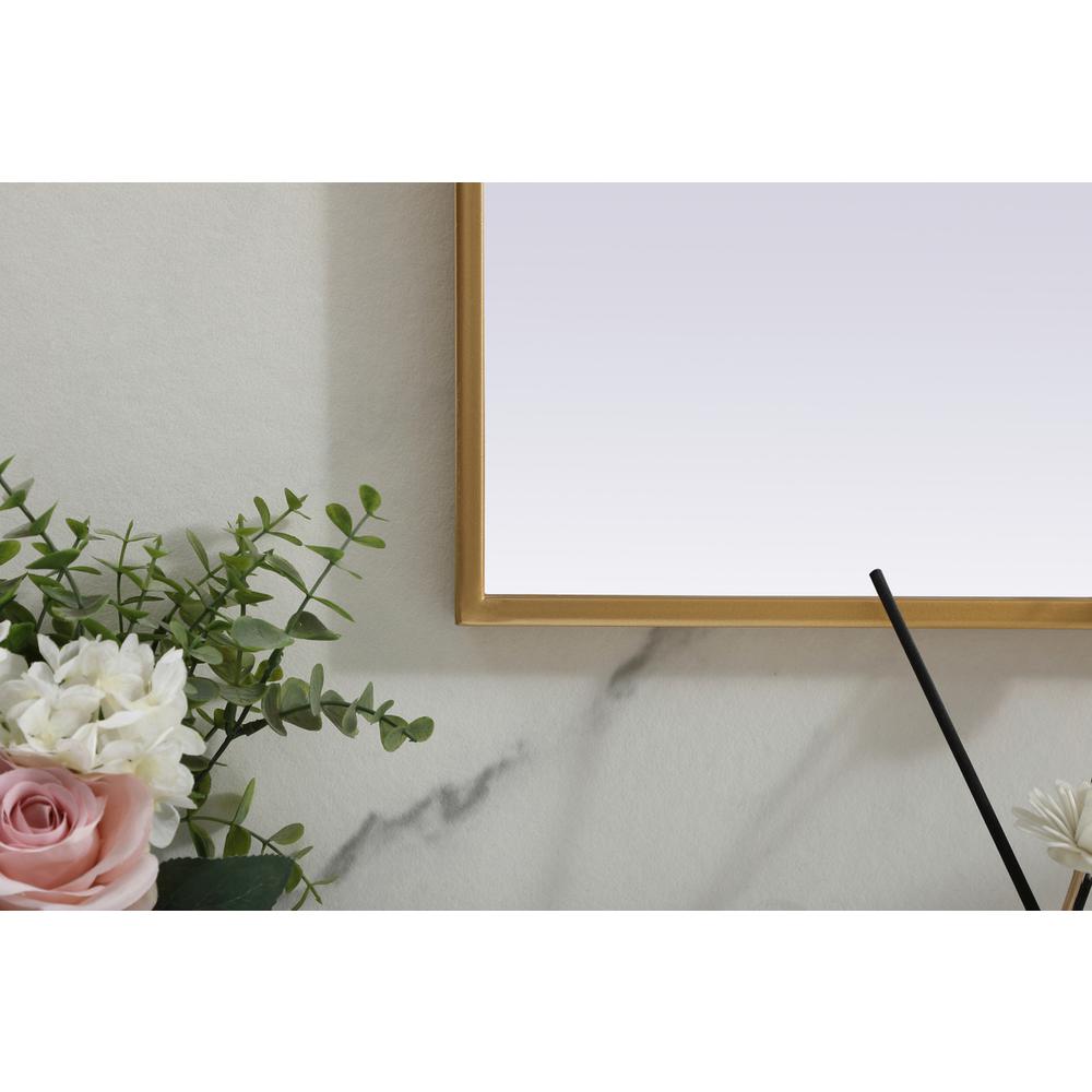 Metal Frame Arch Mirror 36x30 Inch in Brass. Picture 5