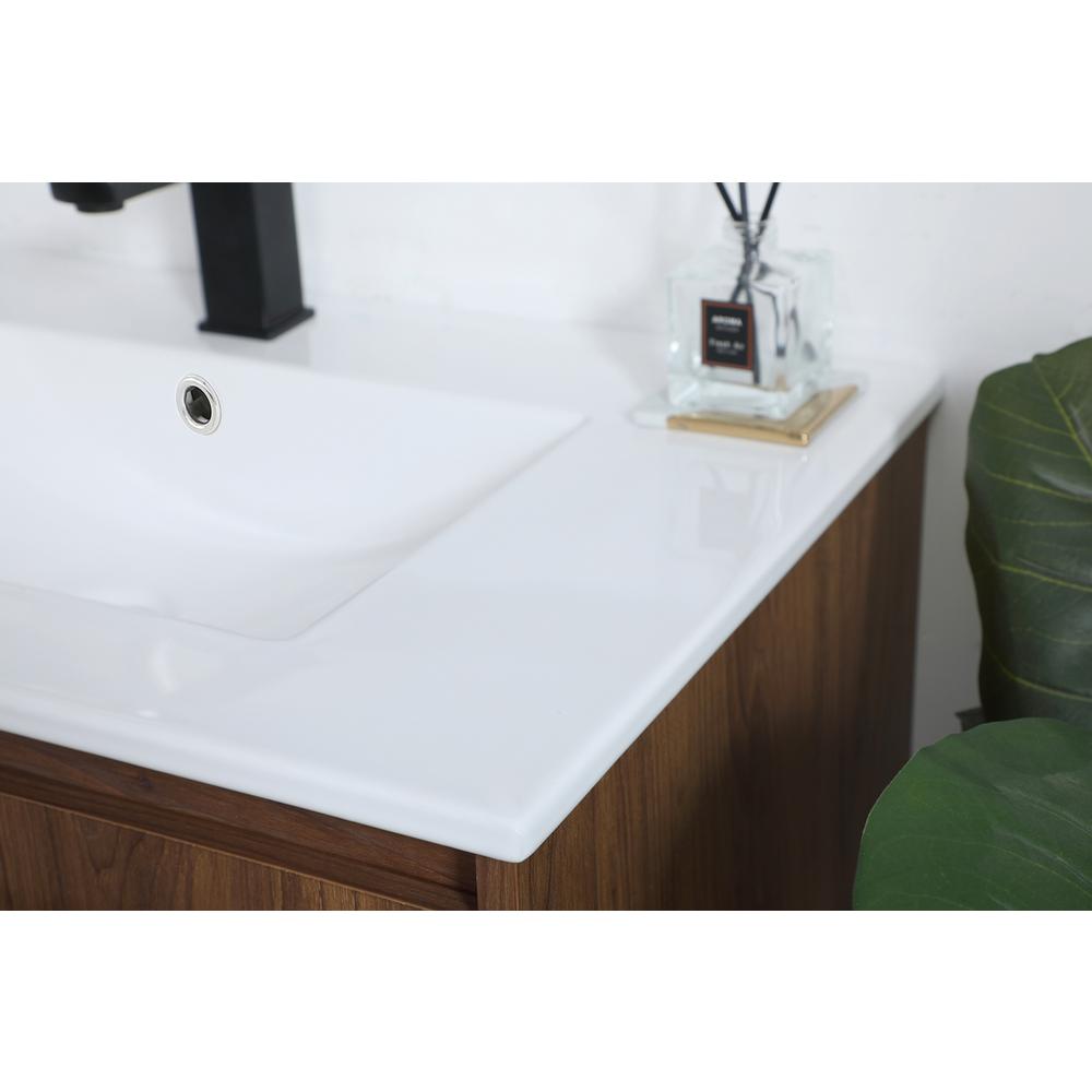 30 inch  Single Bathroom Vanity in Walnut Brown. Picture 4