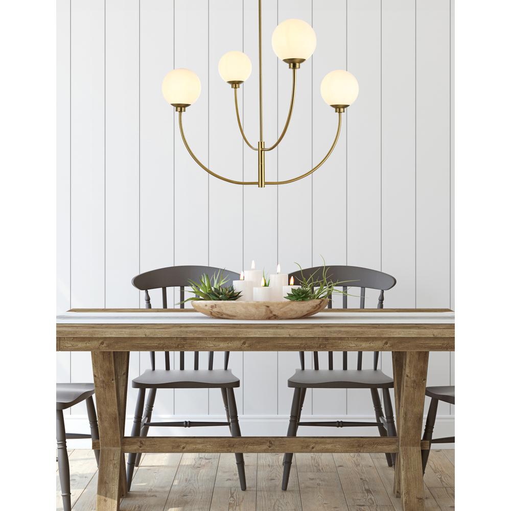 Nyomi 36 inch chandelier in Satin Gold. Picture 8