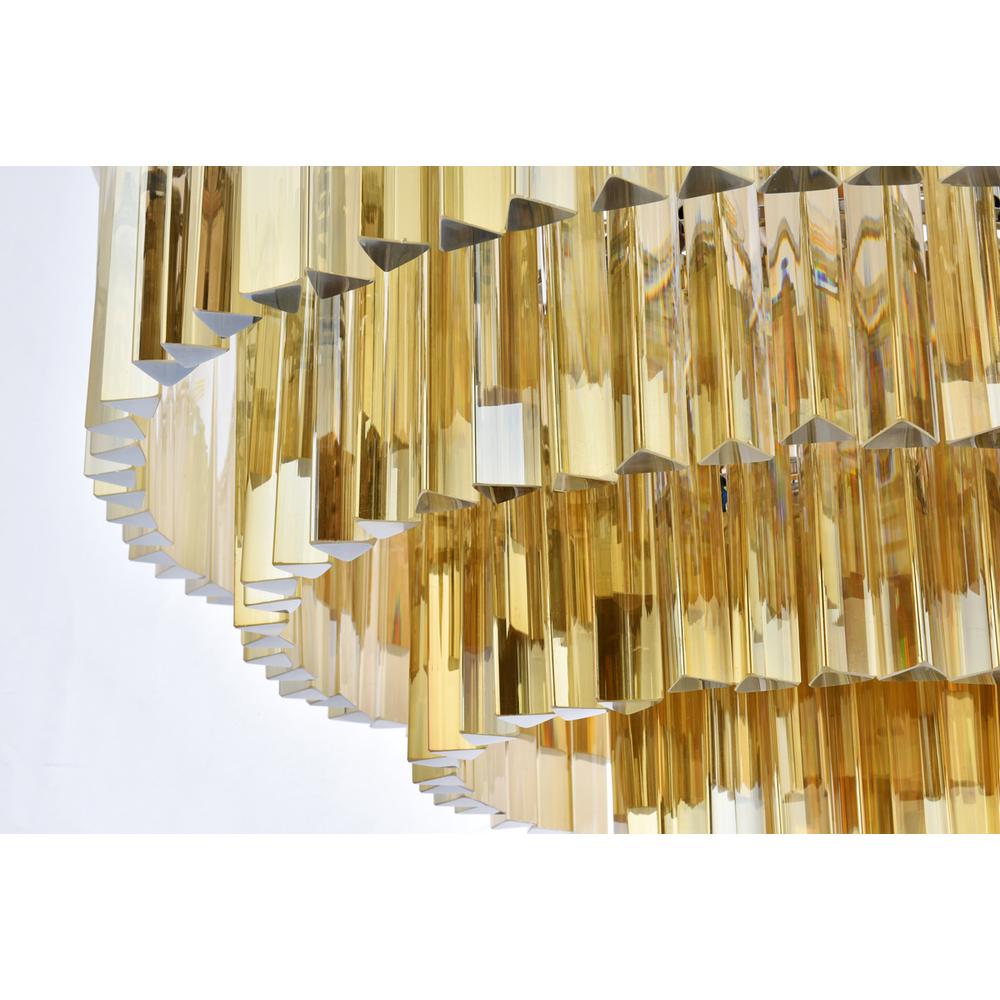 Sydney 17 light polished nickel Chandelier Golden Teak (Smoky) Royal Cut Crystal. Picture 3