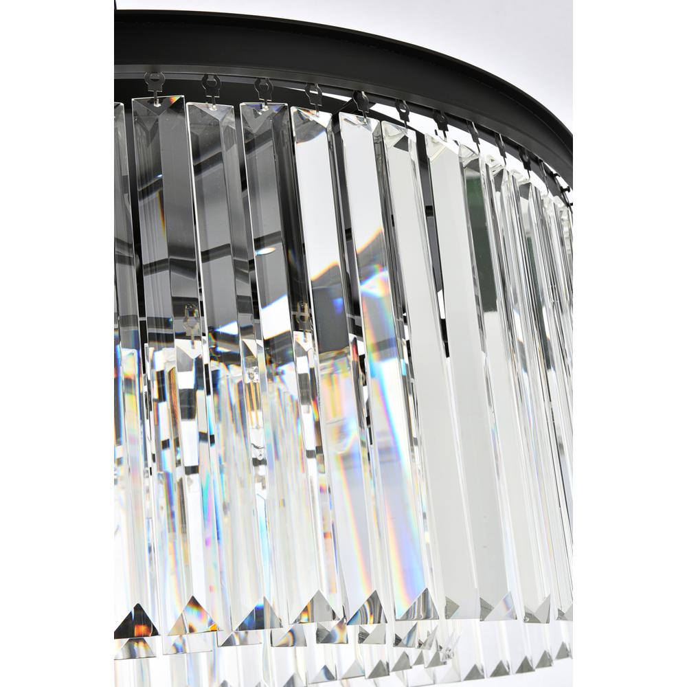 Sydney 8 light Matte Black Flush Mount Clear Royal Cut Crystal. Picture 5