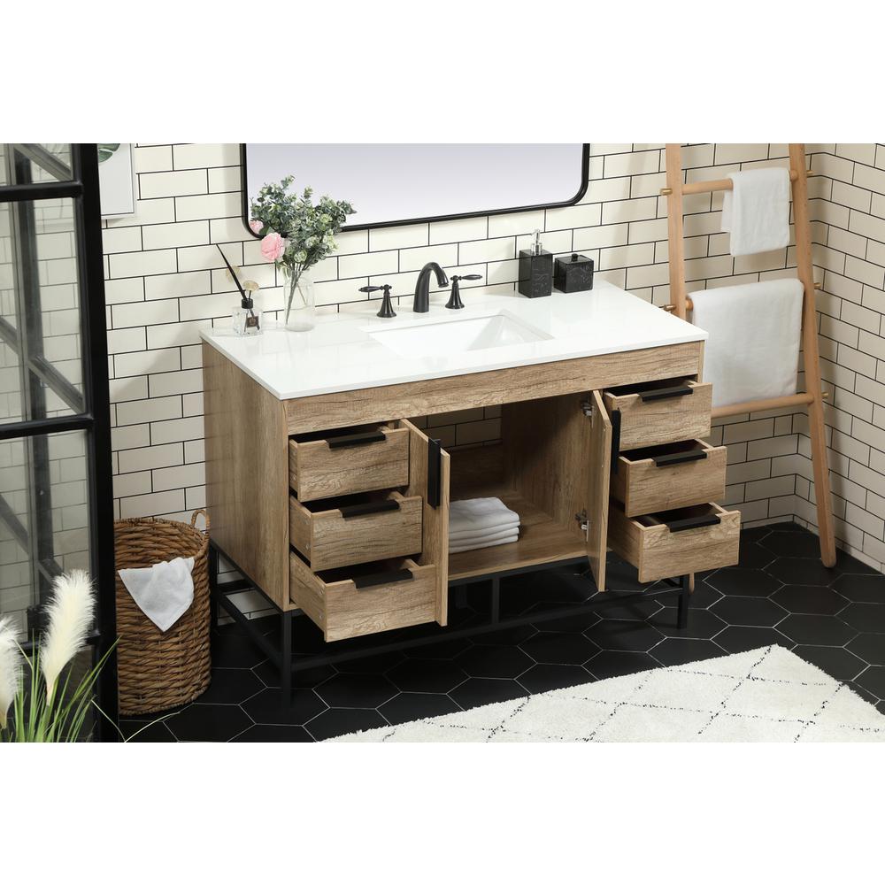 48 inch Single bathroom vanity in natural oak. Picture 3