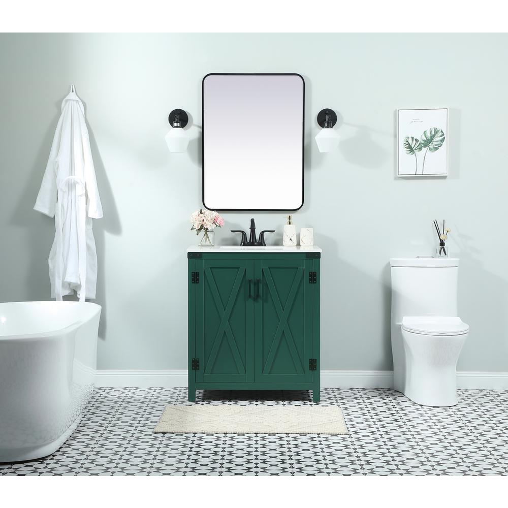 30 inch Single bathroom vanity in green. Picture 4