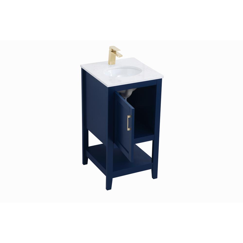 18 inch Single Bathroom Vanity in Blue. Picture 8