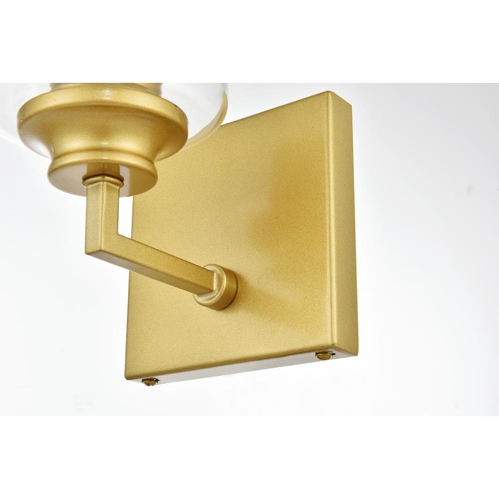 Ronnie 1 light Brass and Clear Bath Sconce. Picture 6